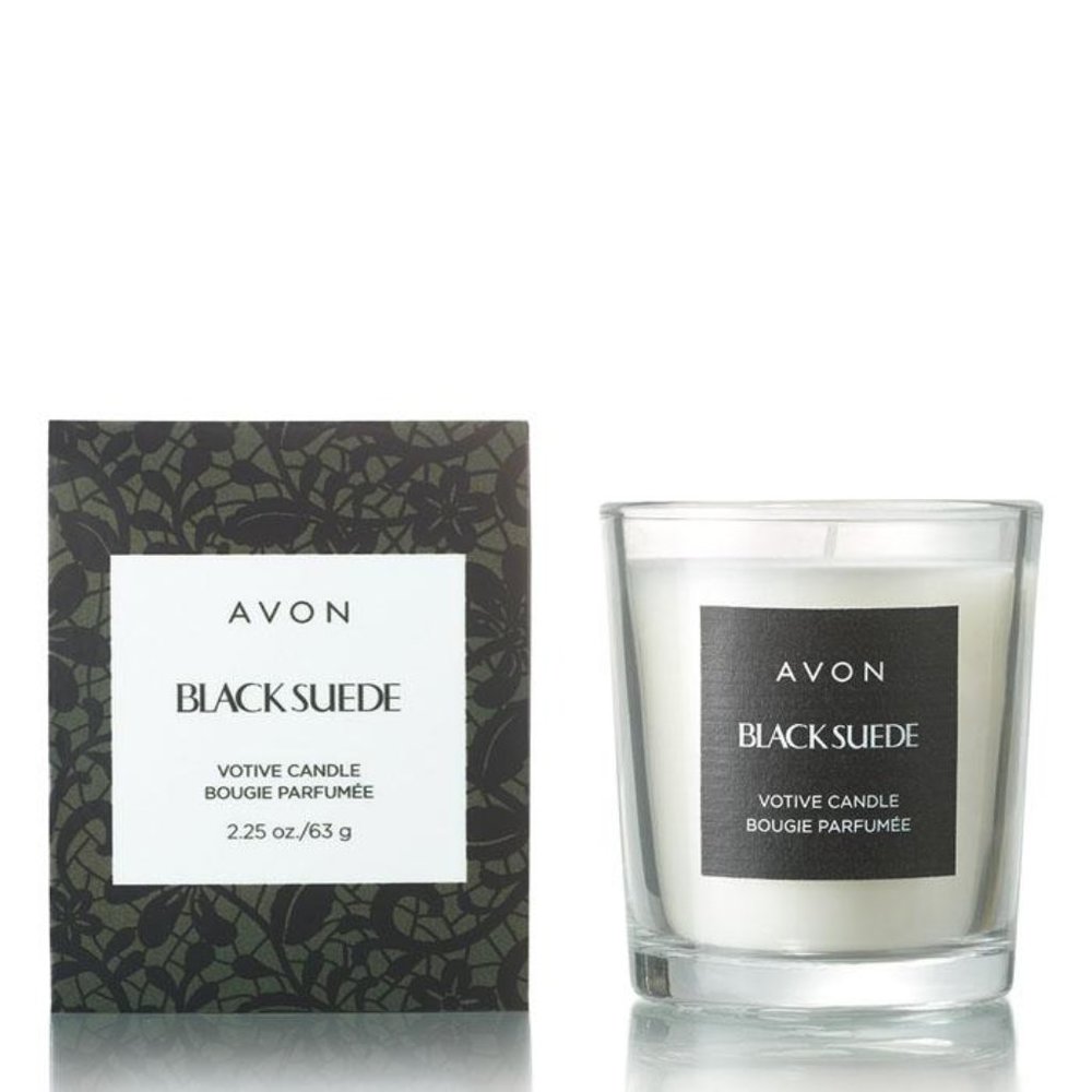 Black Suede Votive Candle 2.25 oz